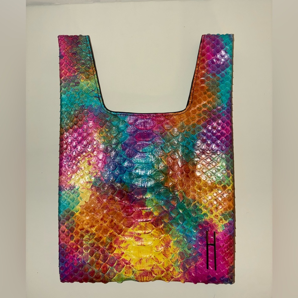 RARE like new Hayward real python neon tie dye mini shopper! Super low price!!